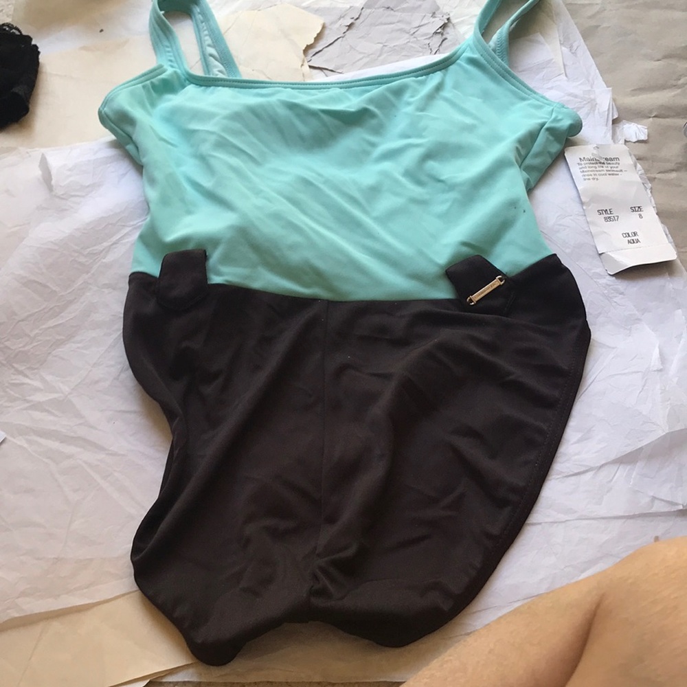 NWT Mainstream Color Block ONE-PIECE SWIMSUIT Sz 8